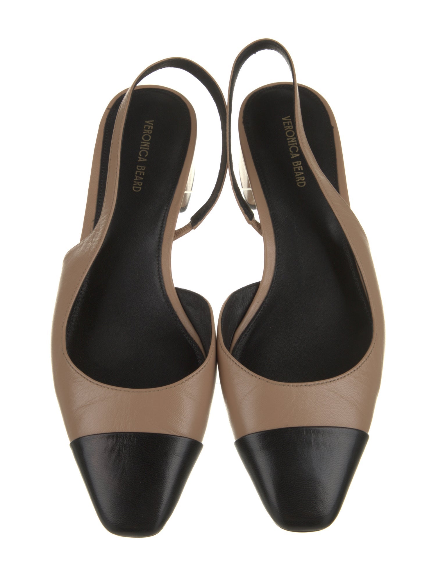 Veronica Beard Leather Colorblock Pattern Slingback Flats